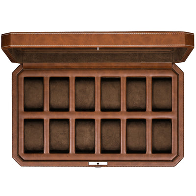 Rothwell 12 Slot Watch Box (Tan / Brown)