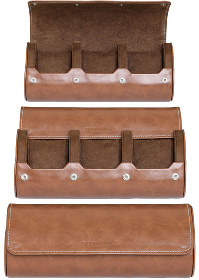 Rothwell 3 Watch Roll (Brown / Tan)