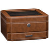 Rothwell 6 Slot Watch Box With Valet Drawer (Tan / Brown)