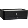 Rothwell 12 Slot Watch Box With Valet Drawer (Black / Grey)