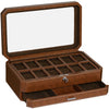 Rothwell 12 Slot Watch Box With Valet Drawer (Tan / Brown)