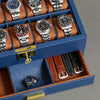 Rothwell 10 Slot Watch Box With Drawer (Blue / Tan)