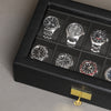 Rothwell 10 Slot Watch Box (Black / Black)