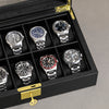 Rothwell 10 Slot Watch Box (Black / Black)