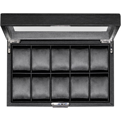 Rothwell 10 Slot Watch Box (Black / Grey)