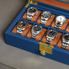 Rothwell 10 Slot Watch Box (Blue / Tan)