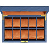 Rothwell 10 Slot Watch Box (Blue / Tan)