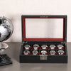 Rothwell 10 Slot Watch Box (Black / Red)