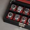 Rothwell 10 Slot Watch Box (Black / Red)