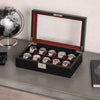 Rothwell 10 Slot Watch Box (Black / Red)