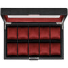 Rothwell 10 Slot Watch Box (Black / Red)