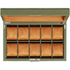 Rothwell 10 Slot Watch Box (Green / Tan)