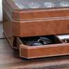 Rothwell 12 Slot Watch Box With Valet Drawer (Tan / Brown)