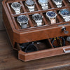 Rothwell 12 Slot Watch Box With Valet Drawer (Tan / Brown)