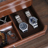 Rothwell 12 Slot Watch Box With Valet Drawer (Tan / Brown)