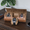 Rothwell 3 Watch Roll Real Leather (Tan / Tan)