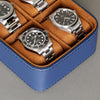 Rothwell 5 Watch Travel Case (Blue / Tan)