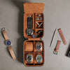 Rothwell 5 Watch Travel Case (Blue / Tan)