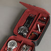 Rothwell 5 Watch Travel Case (Black / Red)