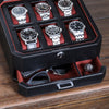 Rothwell 6 Slot Watch Box With Valet Drawer (Black / Red)