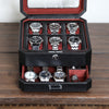 Rothwell 6 Slot Watch Box With Valet Drawer (Black / Red)