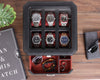 Rothwell 6 Slot Watch Box With Valet Drawer (Black / Red)